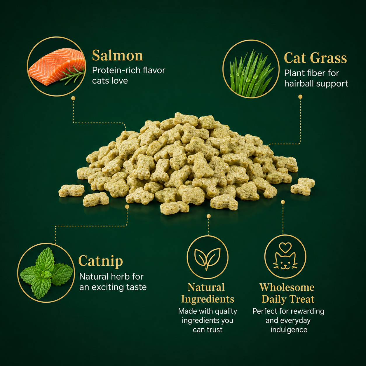 FurFlow™ Cat Treats for Hairball Support, Gut Strength, & Dental Care